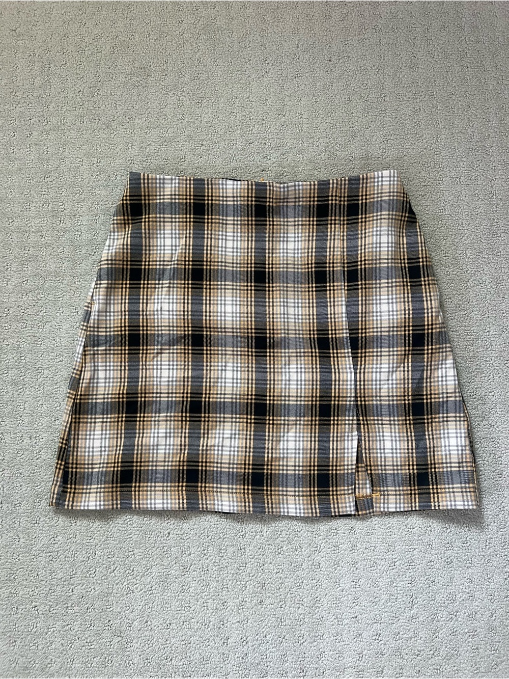 Urban Outfitters Plaid Mini Skirt in Black, Cream & Tan